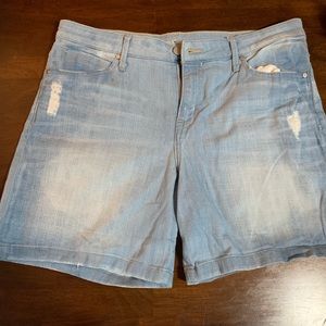 Calvin Klein Midi Distressed Denim Short